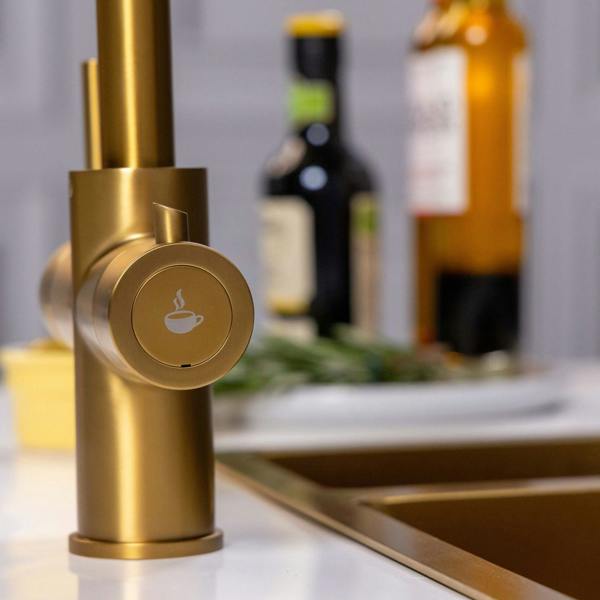 Flode svan | 3 in 1 Instant Boiling Tap | Brushed Gold Finish
