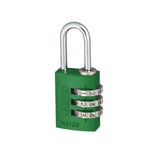 Abus Mechanical 145 Series Aluminium Combination Padlock - Green - 