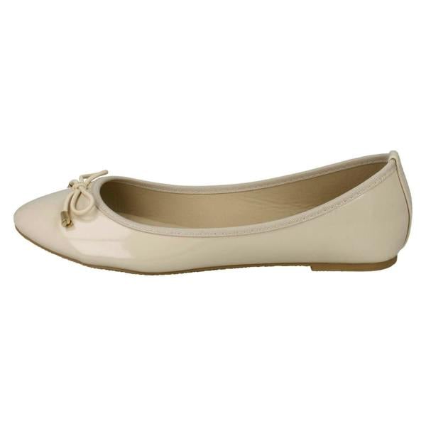 Spot On Ladies Spot On Patent Ballerina Shoes