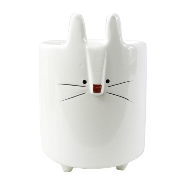 Leaf 15cm Ceramic White Rabbit Planter