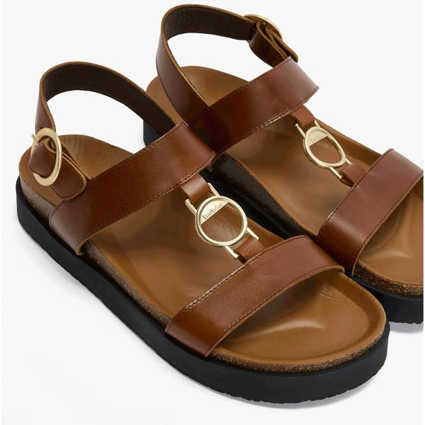 Barbour GWEN Ankle Strap Sandals   in  Brown