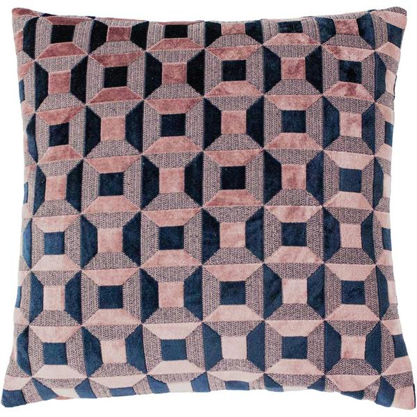 Paoletti Empire Cushion Cover - Blush Pink/Navy - 