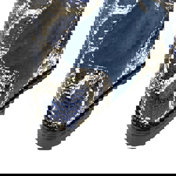 Embassy London Mantis - Blue Snake - Women's above-the-ankle lace-up boot with brogue & snake print detailing