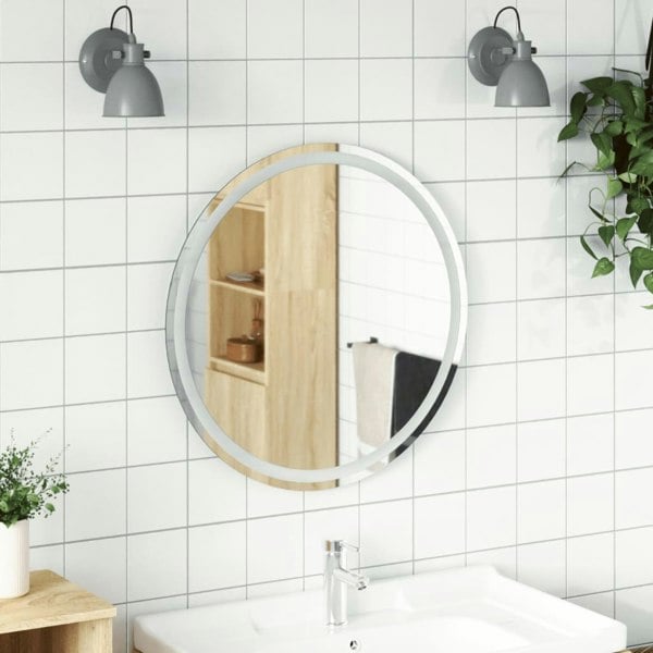 Berkfield LED Bathroom Mirror 70 cm Round