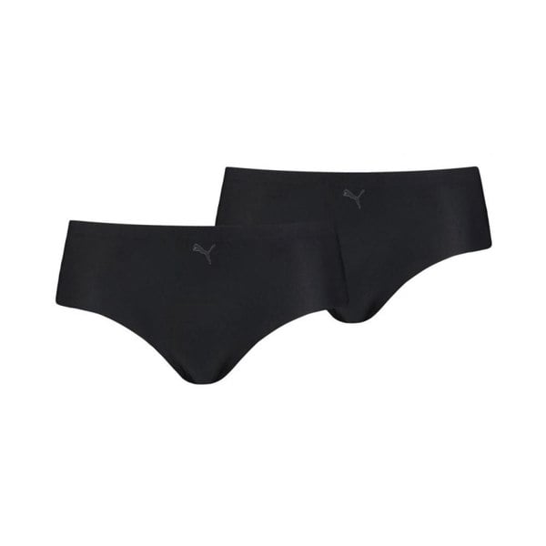 Puma 2-Pack Microfibre Seamless Mid-Rise Hipster Briefs, Black