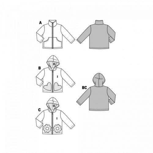 Burda Sewing Pattern 9425 Jackets For Kids and Babies, 18 Months - 7 Years - Easy