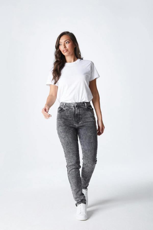 Urban Bliss Acid Wash Black Mom Jean