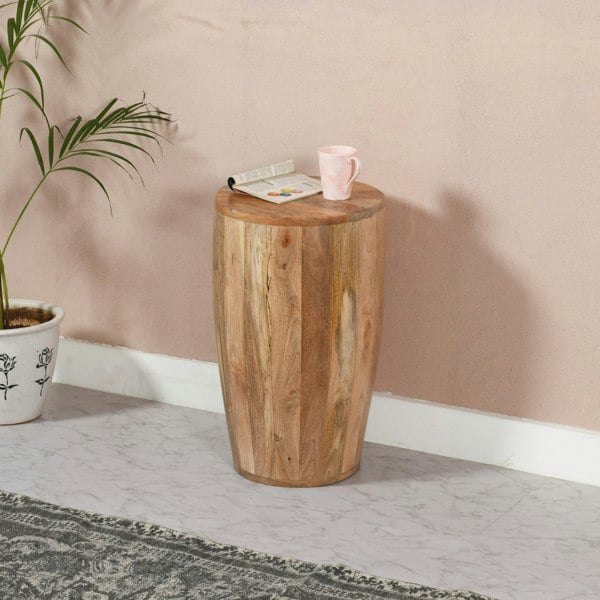 IH Design Valor Mango Wooden Drum Side Table