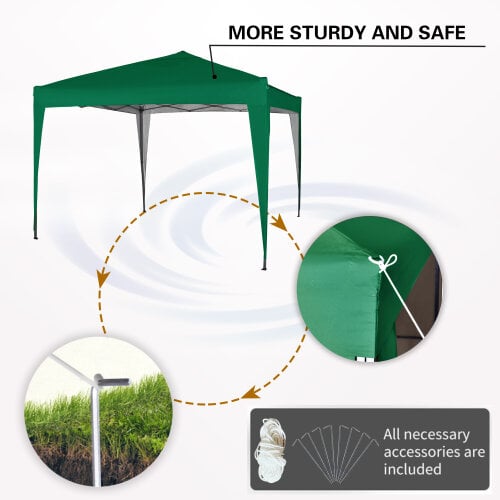 3x3m Pop up Gazebo Outdoor Patio Canopy Tent Green 4