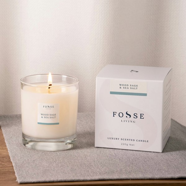 Fosse Living Wood Sage & Sea Salt Scented Candle