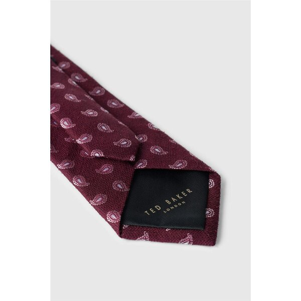 Ted Baker Burgundy Pine Paisley Boucle Tie