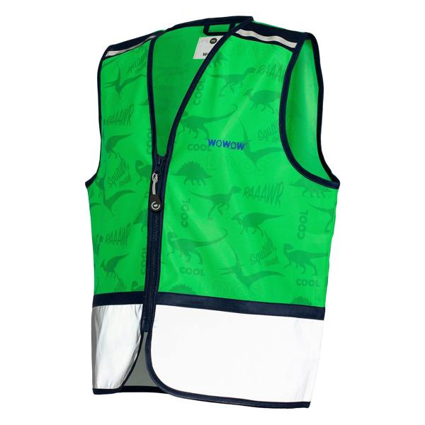 WOWOW Kids Zippy Green Full Reflective Windproof Vest Breathable Gilet
