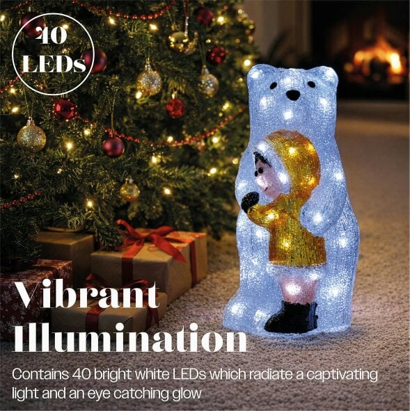 Scotts of Stow Xmas Haus LED Acrylic Bear Outdoor Decoration