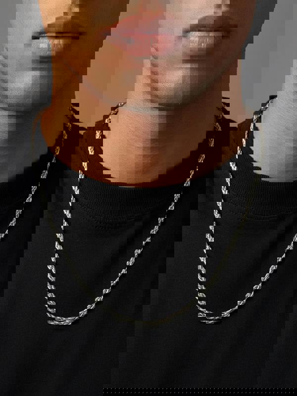 MUCHV Men's Twisted Chain Necklace - 60cm