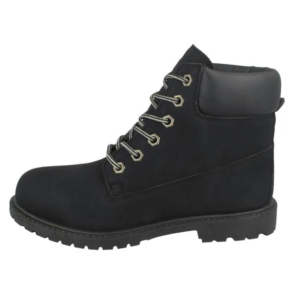 Spot On Ladies Spot On Military Combat Ankle Boots
