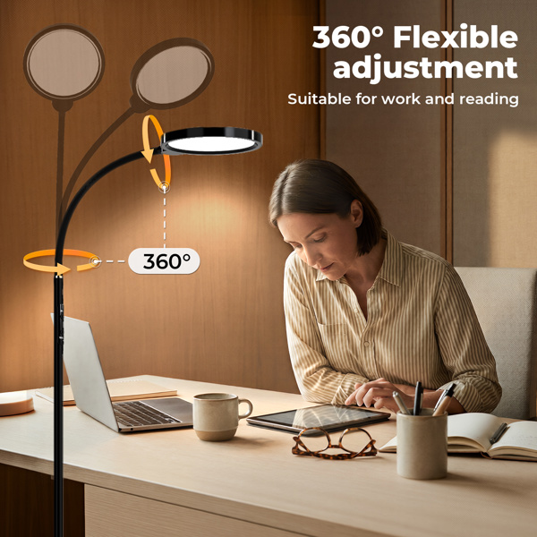 Emitto Floor Lamp Dimmable Standing Reading Light LED Colour Temperatures Black