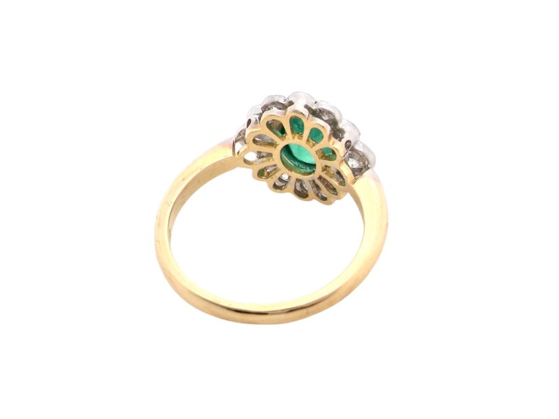 Vintage Tom A fabulous Emerald and Diamond cluster ring