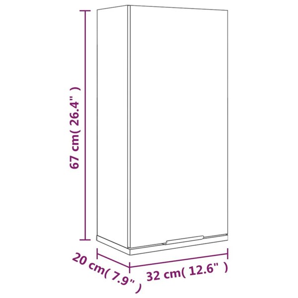 Berkfield Wall-mounted Bathroom Cabinet Smoked Oak 32x20x67 cm