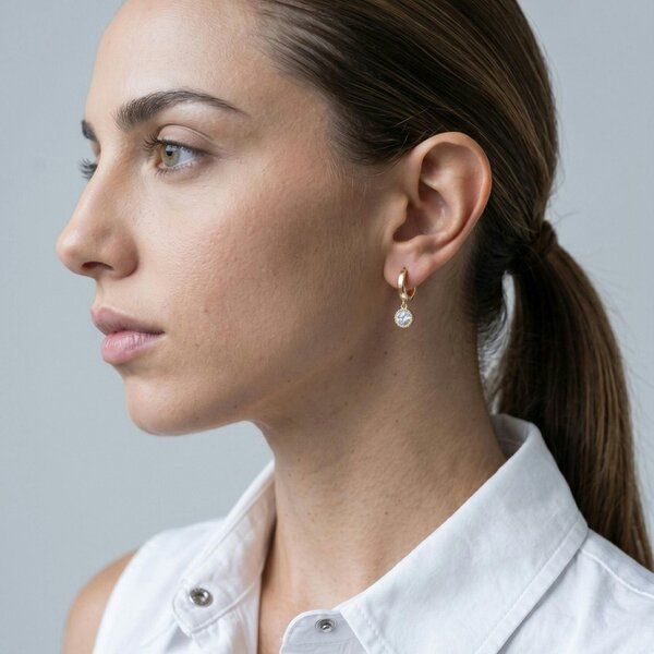 Uchi & Soto Enso Gold Circle Drop Hoop Earrings
