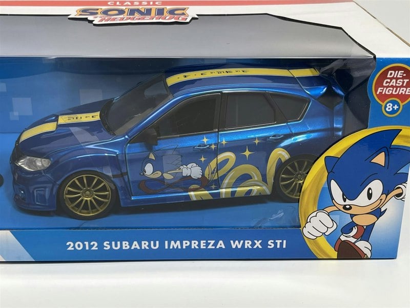 Jada Sonic The Hedgehog Figure and 2012 Subaru Impreza WRX STI 1:24 Jada 35871