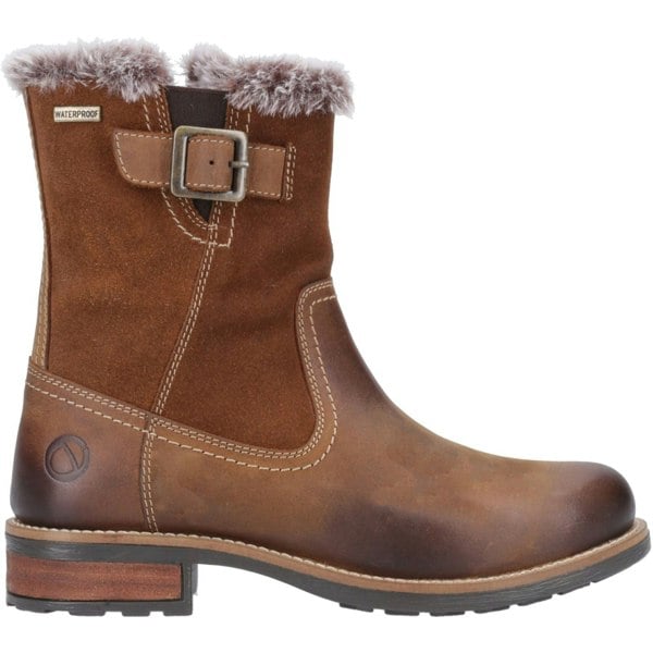 Cotswold Kemerton Leather Women's Tan Winter Mid Calf Boots