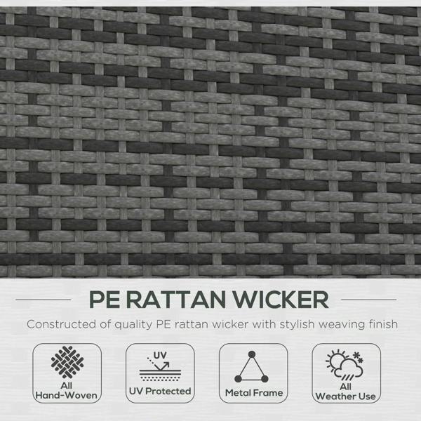 Woven PE rattan panel for the grey day bed base