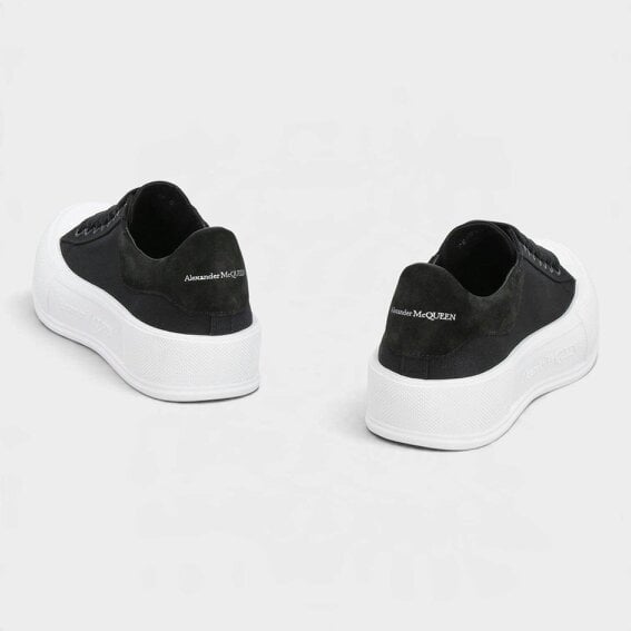 Alexander McQueen Deck Plimsoll Low Black White
