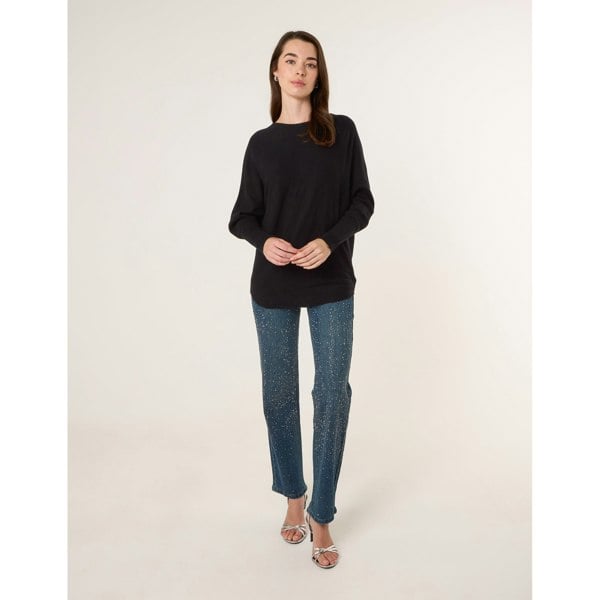 Blue Vanilla Batwing Jumper With Back Diamante Detailing