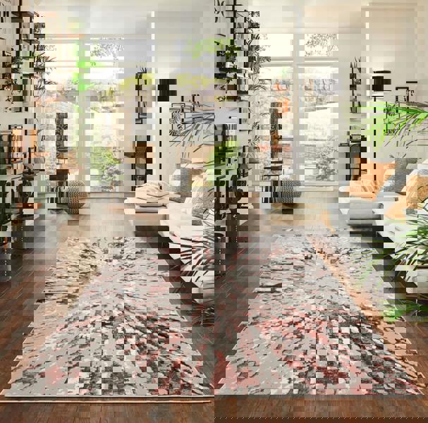 Smart Living Sunset Modern Shimmer Rug - Pink