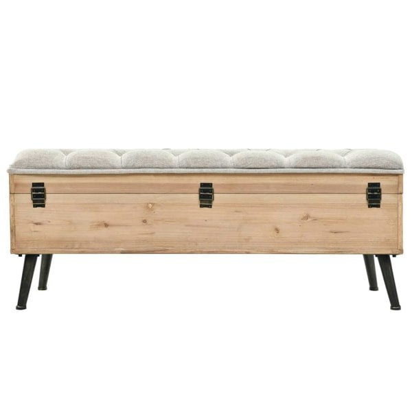 Berkfield Storage Bench 110 cm Solid Firwood