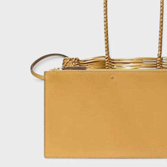 Tory Burch Hand-Woven Tote Bag Biscotti