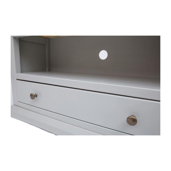 Cabinet Bits Loreo Light Grey 1 Drawer TV Cabinet Brass Knob