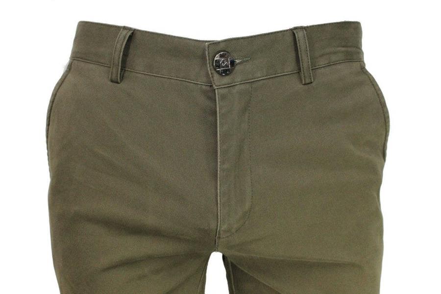 Waistline shot of the khaki stretch slim fit chino - Pamoni