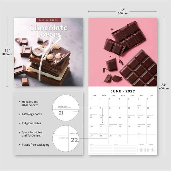 Chocolate Lovers Calendar 2027, Wall Calendars, Month To View, Lifestyle, Gift