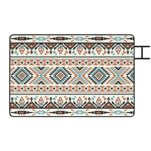 Picnic Blanket, 300x200CM Large Beach Blanket Outdoor Picnic Mat with Integrated Strap for Camping, Mix-Colour