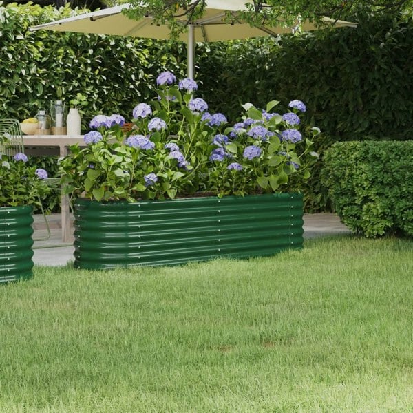 Berkfield Garden Raised Bed Powder-coated Steel 152x40x36 cm Green