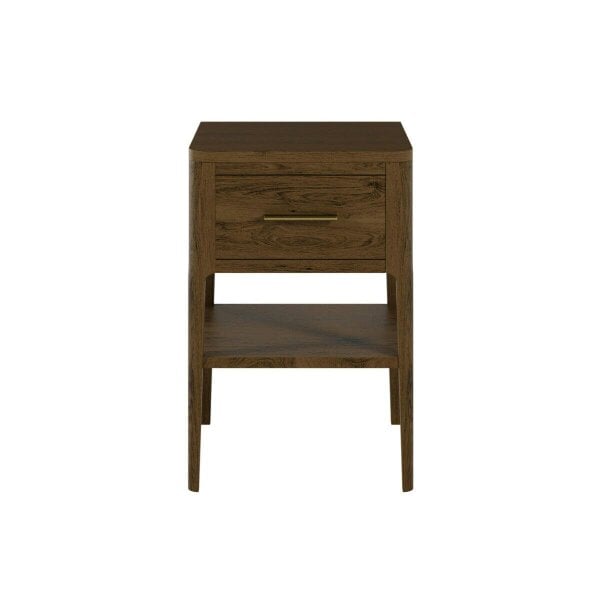 Wyld Haus Ouro Preto Walnut Wood Grain One Drawer Bedside Table