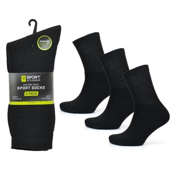 Tom Franks Mens Tom Franks Cotton Rich Sport Socks Pack of 3 SK615