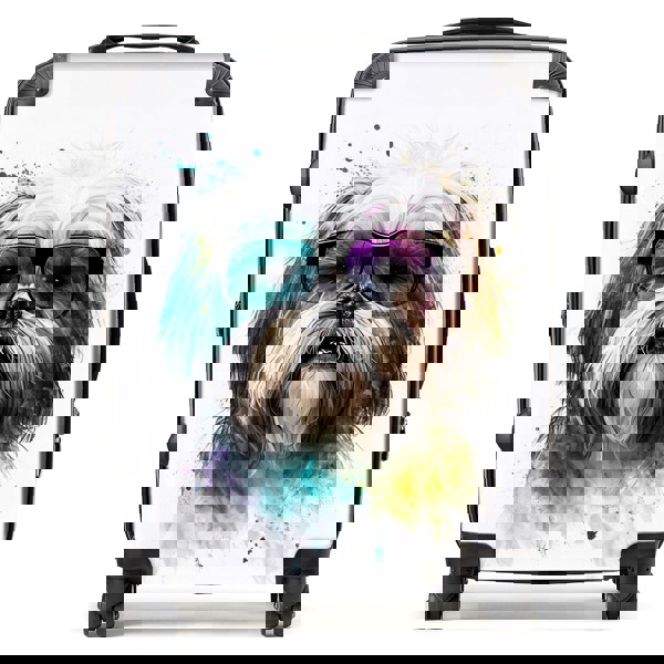 Warren Reed Lhasa Apso Face Glasses Splashart Suitcase