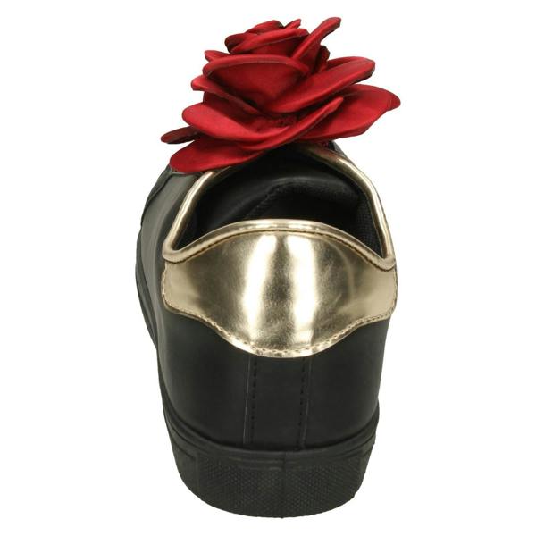 Spot On Ladies Spot On Big Flower Trim Pumps