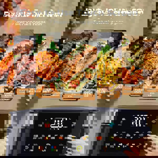 Spector 5L Digital Air Fryer 1500W Oil Free Hot Air Healthy Frying Cooker Black