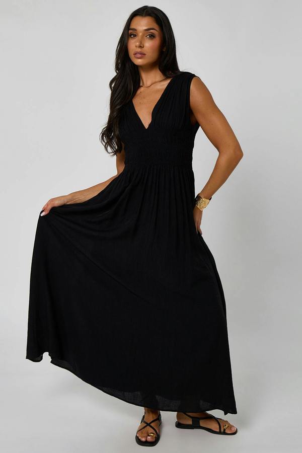 Urban Bliss Black Maxi Dress with Elasticated Waist