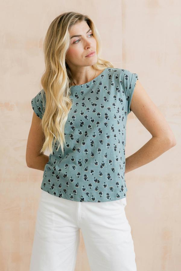 Sway Organic Cotton Jersey T-Shirt Verbena Ocean