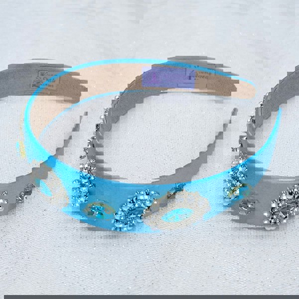 Light Blue Headband with Pearls Sky Blue Hair Band