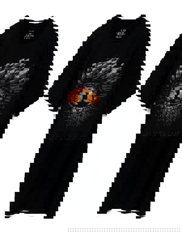 Game of Thrones Mens Black Dragon Eye Graphic Short Sleeved T-Shirt