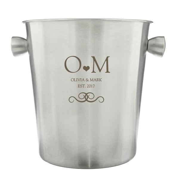 Personalised Memento Company Personalised Monogram Stainless Steel Ice Bucket