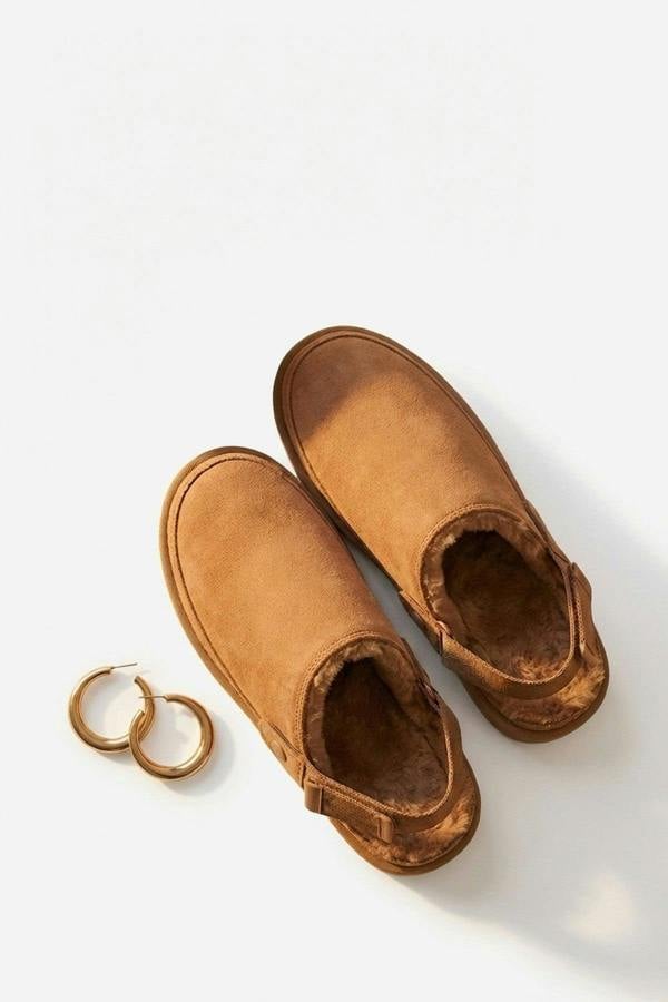 Niraya Faux Suede Slingback Mule Sandals With Cuff Strap - Khaki_wb