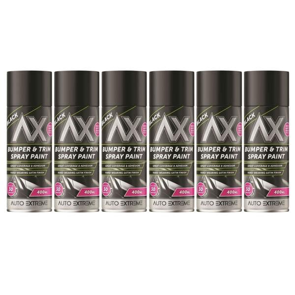 Rapide 6X Auto Extreme Bumper & Trim Black Spray Paint 400ml