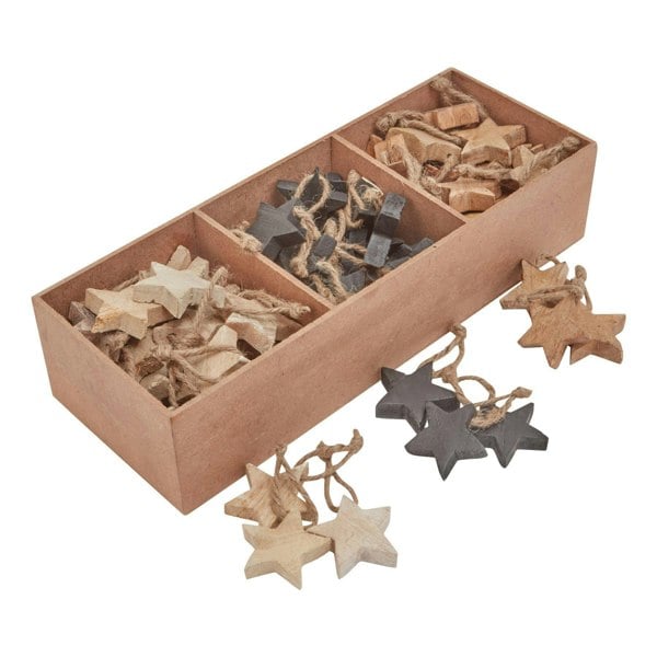 Hill Interiors Star Tree Decoration (Pack of 90) - Black/Brown