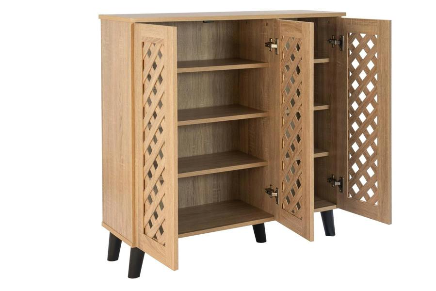 Timber Art Design Modern Shoe Storage Cabinet 3 Doors Footwear Stand Rack Unit Cupboard